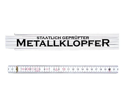 ZOLLSTOCK Spruch Metermaß METALLKLOPFR Geschenk Schlosser Meister Geselle Lehrling von Interluxe