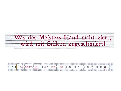 ZOLLSTOCK Spruch WAS DES MEISTERS HAND NICHT ZIERT Lustig Geschenk Meterstab von Interluxe