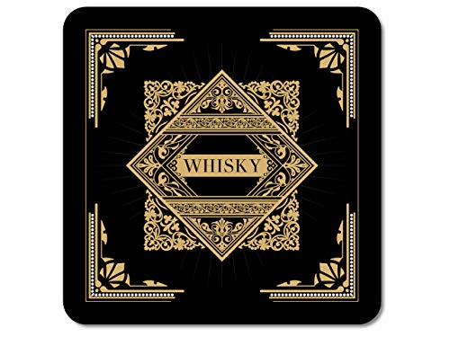 nterluxe LED Untersetzer - Black Whisky B - leuchtender Untersetzer für Whiskygläser als Bardeko oder Geschenk für Whiskytrinker von Interluxe