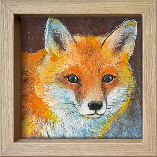 International Graphics Gerahmte Postkarte - BOTMAN, Loes - ''Fuchs'' - 16 x 16 cm - holzfarbener Rahmen von International Graphics