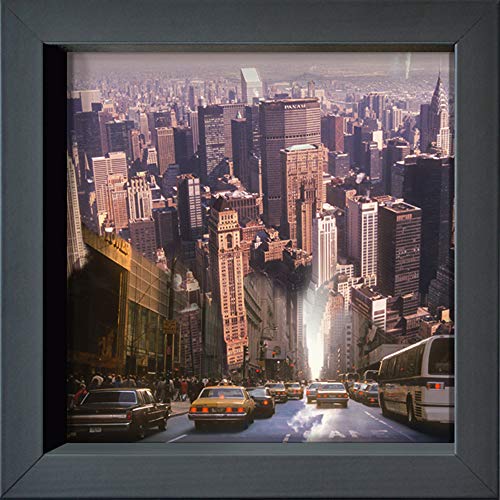 International Graphics Gerahmte Postkarte - MAÏLO/M-L VAREILLES - ''Univers urbains New York'' - 16 x 16 cm - anthrazitfarbener Rahmen von International Graphics