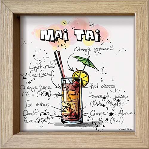 International Graphics Gerahmte Postkarte - Oriol, Vincent - ''Mai Tai'' - 16 x 16 cm - holzfarbener Rahmen von International Graphics