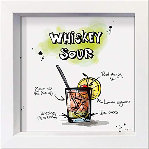 International Graphics Gerahmte Postkarte - Oriol, Vincent - ''Whiskey Sour'' - 16 x 16 cm - weißer Rahmen von International Graphics