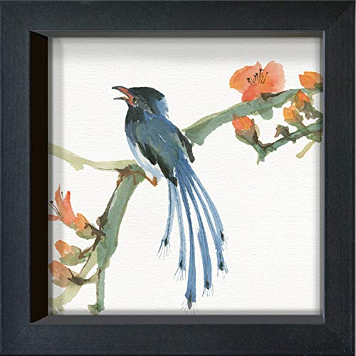 International Graphics Gerahmte Postkarte - PASCHKE, Chris - ''Formosan Blue Magpie'' - 16 x 16 cm - schwarzer Rahmen von International Graphics