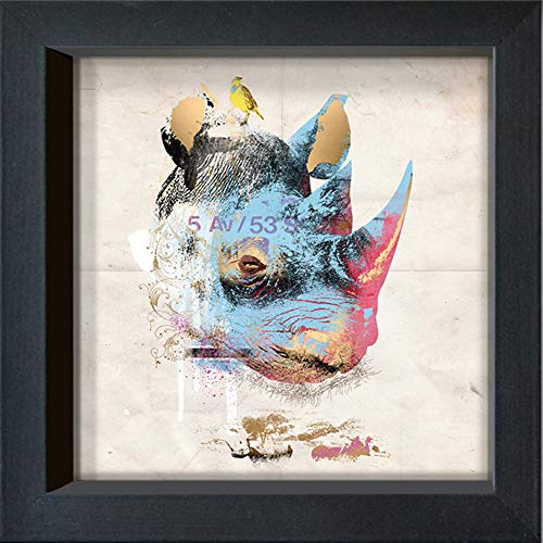 International Graphics Gerahmte Postkarte - Sanchez, André - ''Rhino'' - 16 x 16 cm - schwarzer Rahmen von International Graphics