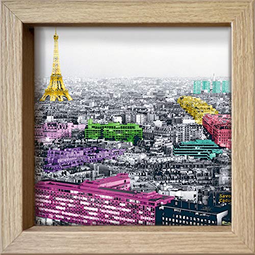 International Graphics Gerahmte Postkarte - Valverde, Anne - ''Eiffel Colours'' - 16 x 16 cm - holzfarbener Rahmen von International Graphics