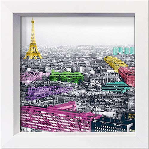 International Graphics Gerahmte Postkarte - Valverde, Anne - ''Eiffel Colours'' - 16 x 16 cm - weißer Rahmen von International Graphics