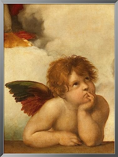 International Graphics Gerahnter Kunstdruck - Raffael - ''Die Sixtinische Madonna (Detail) V'' - 31 x 41 cm - Serie ATHOS von International Graphics