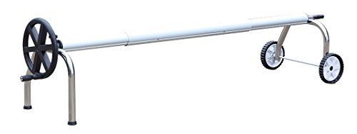 International Pool Protection Edelstahl-Aufroller für Luftblasen ausziehbar für Pools bis 5,5 m Breite mit 82 mm Durchmesser mit Halterung in Bogenform (n) von International Pool Protection