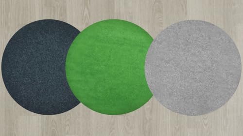 Internethandel Pfordt Kunstrasen Rund Poolteppich Rasenteppich mit Noppen Outdoor strapazierfähig pflegeleicht wetterfest in grau/anthrazit oder grün (Anthrazit/Schwarz, 350 cm Rund) von Internethandel Pfordt