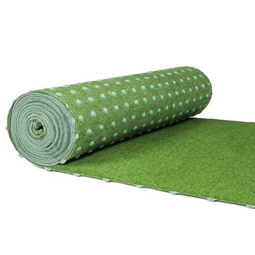 Internethandel Pfordt Kunstrasen 100x200 cm Grün, Rasenteppich mit Noppen, Outdoor Teppich wetterfest und pflegeleicht für Balkon, Terrasse und Garten von Internethandel Pfordt