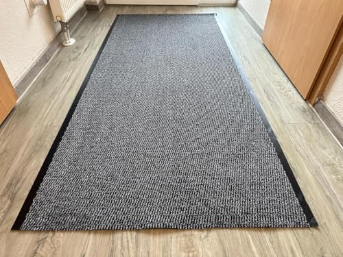 Internethandel Pfordt Schmutzfangmatte Grau, 100x90 cm, Fußmatte rutschfest aus Polyamid, Schmutzfangläufer für innen und überdachten Außenbereich von Internethandel Pfordt
