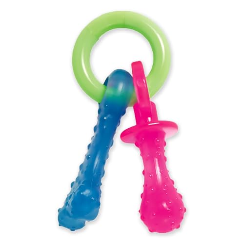 Nylabone, Kauspielzeug für Welpen und Zahnpflege-Spielzeug für zahnende Welpen, Für extra kleine Welpen bis 7kg, für sanft kauende/zahnende Hunde, Bacon-Geschmack, Spielzeugring für Welpen von Nylabone