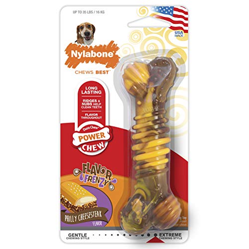 Interpet Nylabone Kauspielzeug für extreme Kauer, Strukturknochen Rinder und Käsegeschmack, M von Nylabone
