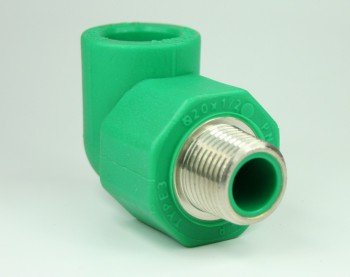 Interplast PPR Aqua-Plus 90° Rohrbogen für 20mm Rohre mit 1/2 Zoll Außengewinde, Grün, 1 Stück von Guoml