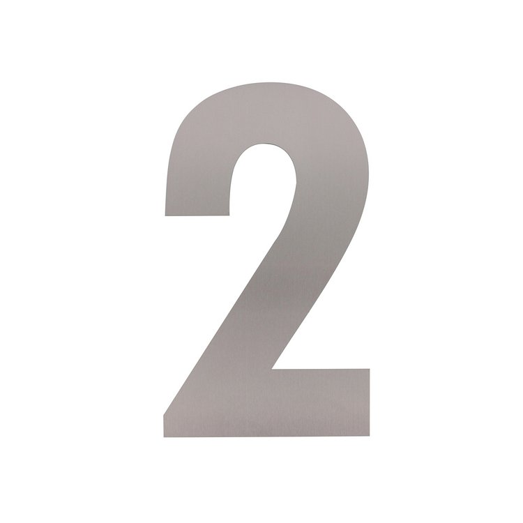 Hausnummer 2 XL 300x2mm Edelstahl gebürstet von Intersteel