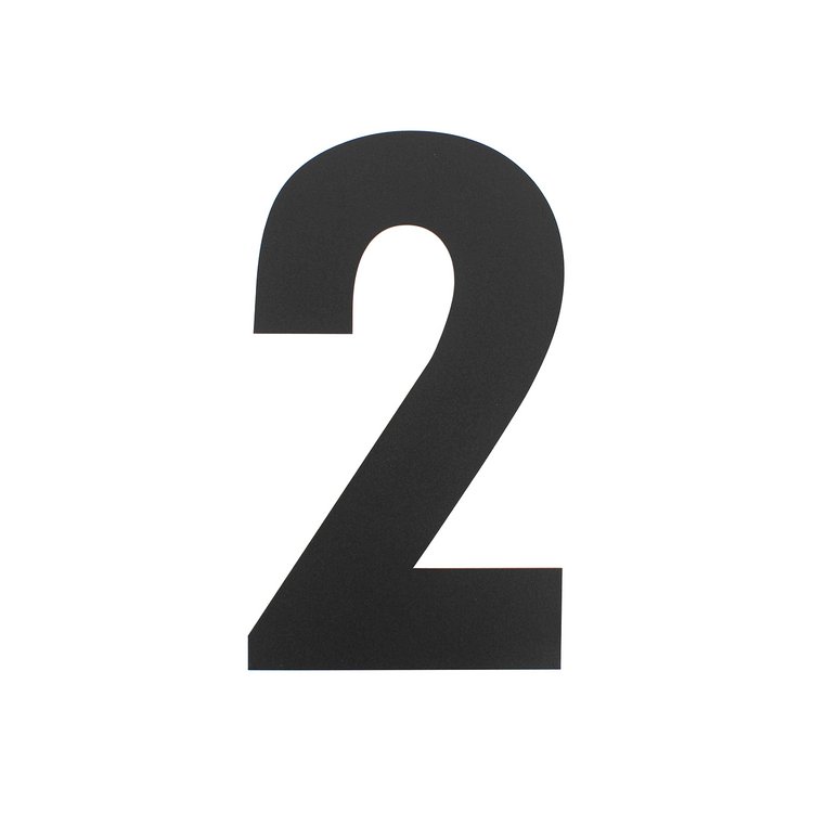 Hausnummer 2 XL 300x2mm  Edelstahl mattschwarz von Intersteel