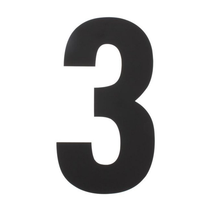 Hausnummer 3 XXL 500x2mm Edelstahl mattschwarz Hausnummer 3 XXL 500x2mm Edelstahl mattschwarz von Intersteel