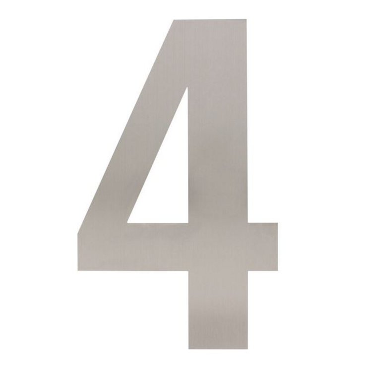 Hausnummer 4 XXL 500x2mm Edelstahl gebürstet von Intersteel
