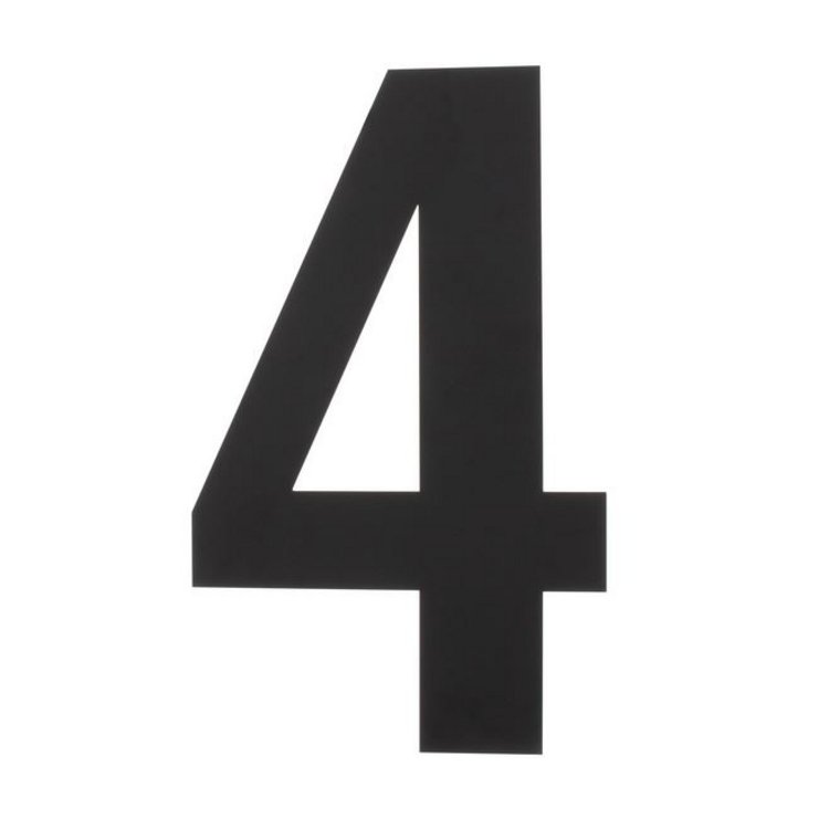 Hausnummer 4 XXL 500x2mm Edelstahl mattschwarz Hausnummer 4 XXL 500x2mm Edelstahl mattschwarz von Intersteel