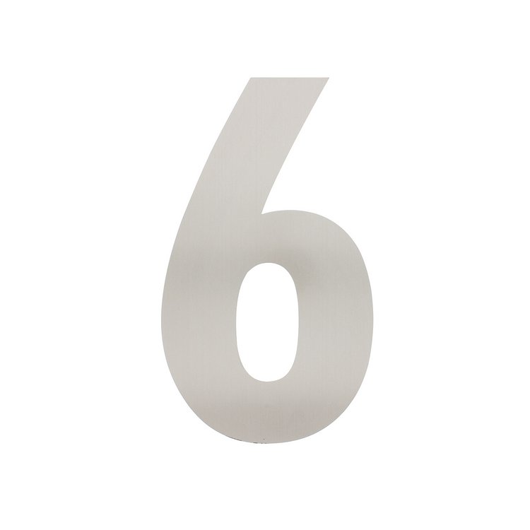 Hausnummer 6 XL 300x2mm Edelstahl gebürstet von Intersteel