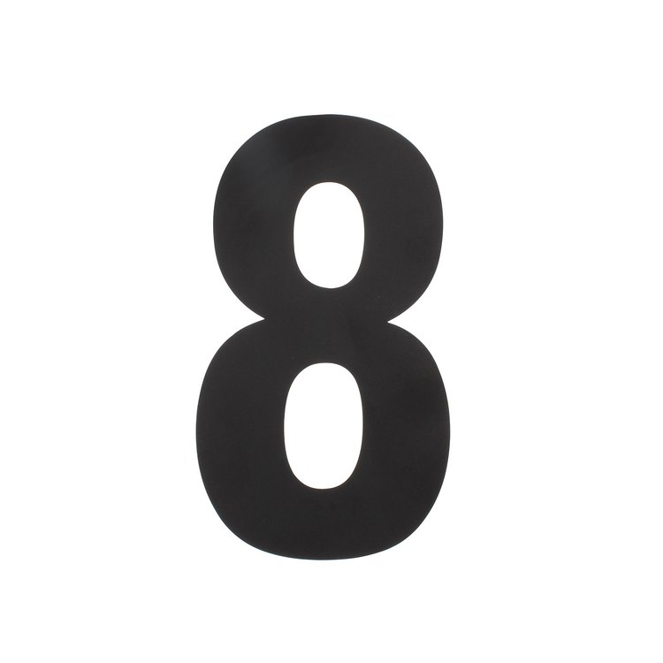 Hausnummer 8 XL 300x2mm Edelstahl mattschwarz von Intersteel