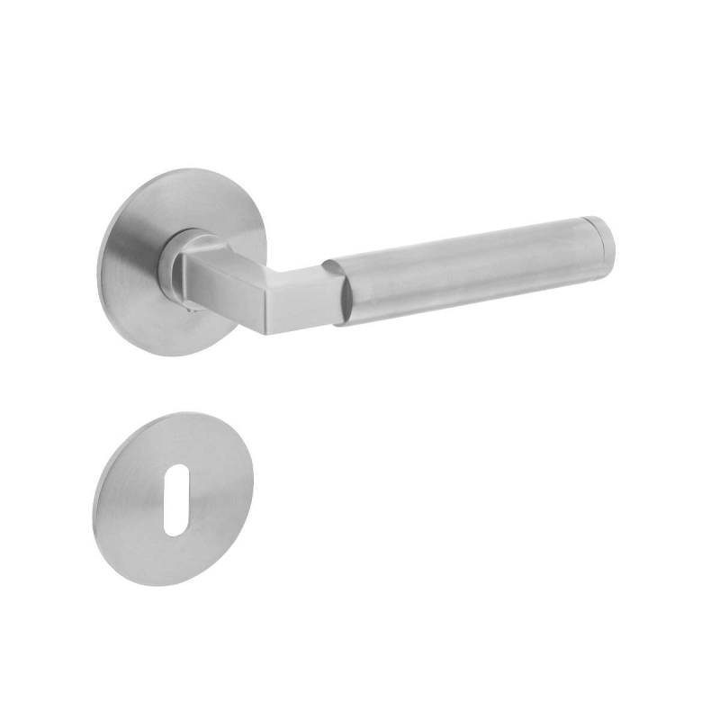TÜRDRÜCKER BAU-STIL AUF MAGNET ROSETTE Ø52X3 MM MIT BB -ROSETTE EDELSTAHL GEB... von Intersteel