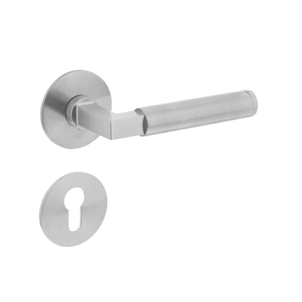 TÜRDRÜCKER BAU-STIL AUF MAGNET ROSETTE Ø52X3 MM MIT PZ-ROSETTEN EDELSTAHL GEB... TÜRDRÜCKER BAU-STIL AUF MAGNET ROSETTE Ø52X3 MM MIT PZ-ROSETTEN EDELSTAHL GEB... von Intersteel