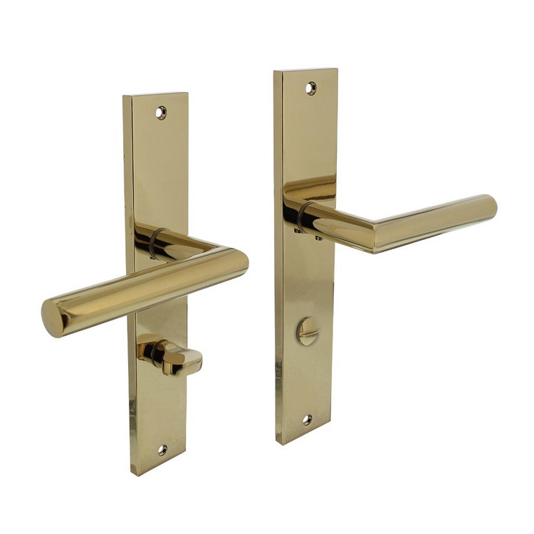 Türdrücker Bastian auf Schild WC 78  Messing PVD von Intersteel