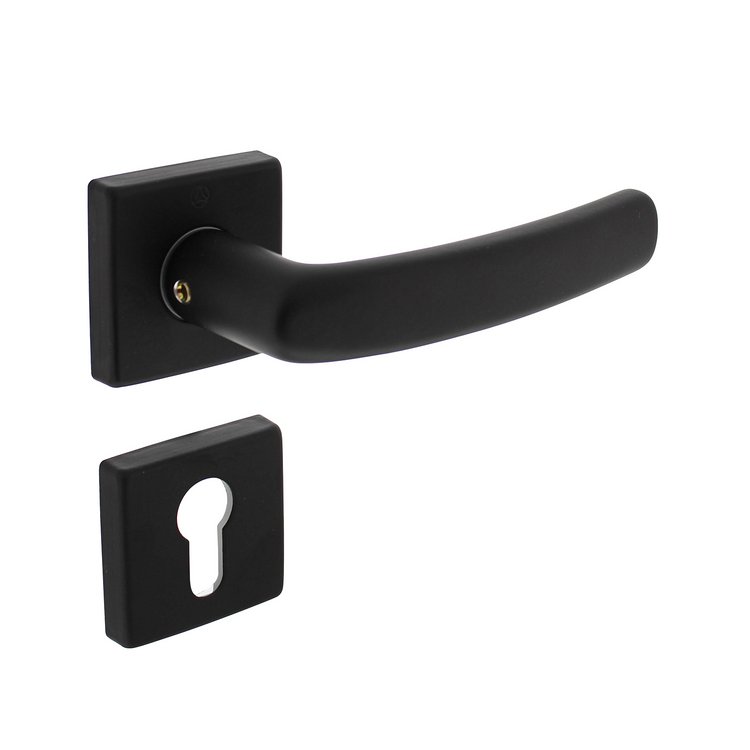 Türdrücker Denham auf Rosette 55x55x10 mm mit PZ-R von Intersteel