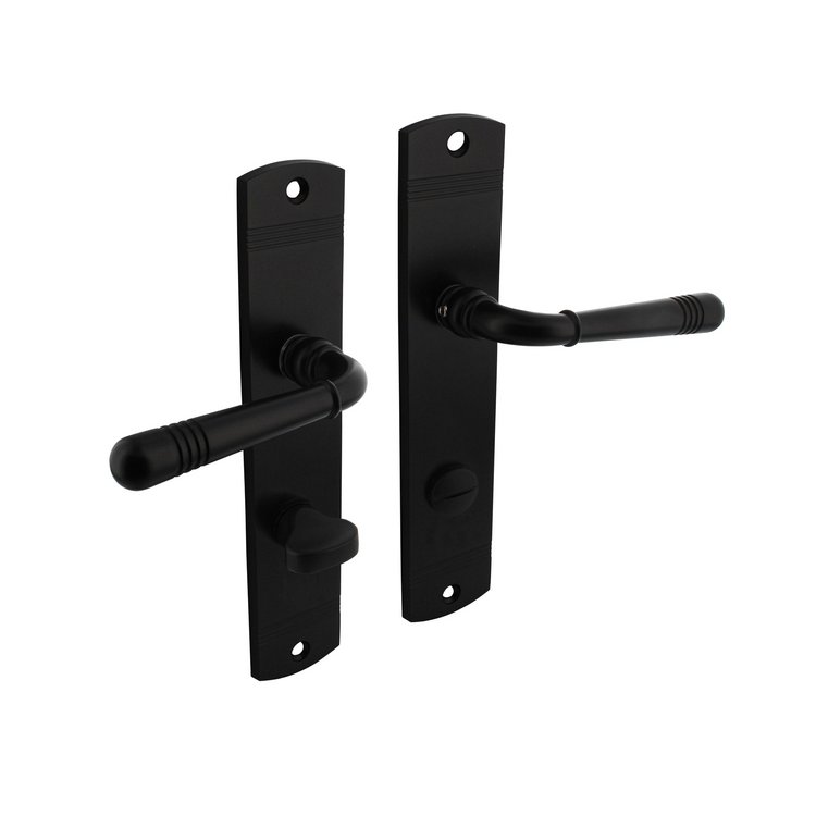 Türklinke Albers WC auf Schild schwarz matt von Intersteel