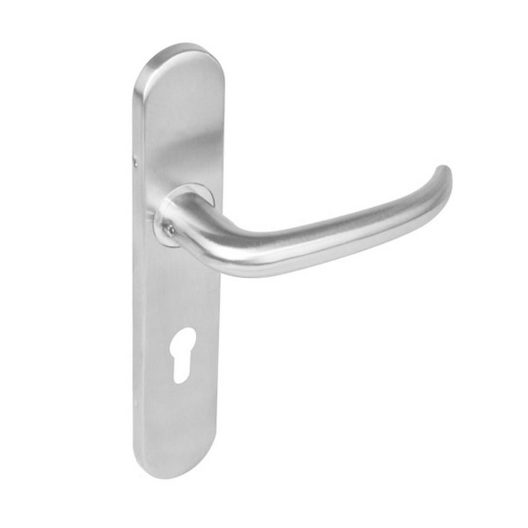 Türklinke Säbel auf Schild mit PZ-Lochung V2A von Intersteel