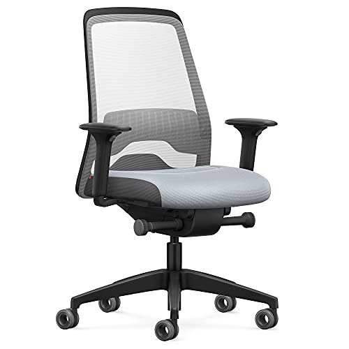 Interstuhl Bürostuhl Every Active Edition – ergonomischer Schreibtisch- und Gaming-Stuhl – Lordosenstütze für gesünderes Sitzen – vereint gesundes und aktives Sitzen (Weiß | Hellgrau) von Interstuhl