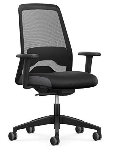 Interstuhl Bürostuhl Every Sondermodell - Schreibtischstuhl ausgestattet mit Synchronmechanik und Verstellbarer Lordosenstütze für ergonomisches Sitzen - Made in Germany (EV25R - Netzrücken) von Interstuhl