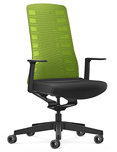 Interstuhl Bürostuhl Pure Active Edition - Der Bürostuhl der Sich Gewicht und Bewegung anpasst - ergonomische Smart-Spring Technologie - Made in Germany (1D-Armlehne, Grün | Schwarz) von Interstuhl