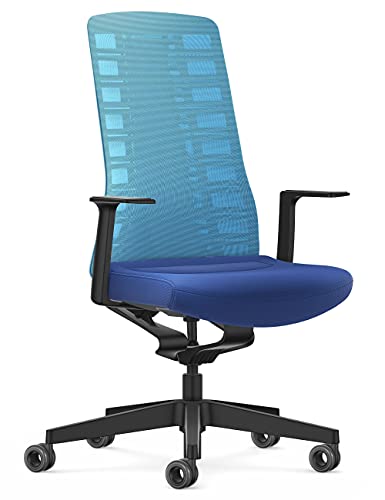 Interstuhl Bürostuhl Pure Active Edition – Anpassung an Gewicht und Bewegung – ergonomische Smart-Spring Technologie (Hellblau | Blau) von Interstuhl