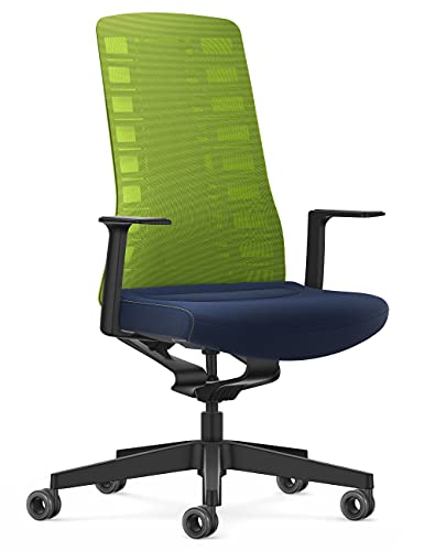 Interstuhl Bürostuhl Pure Active Edition - Der Bürostuhl der Sich Gewicht und Bewegung anpasst - ergonomische Smart-Spring Technologie - Made in Germany (1D-Armlehne, Grün | Blau) von Interstuhl