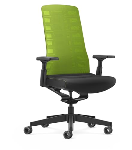 Interstuhl Bürostuhl Pure Active Edition - Der Bürostuhl der Sich Gewicht und Bewegung anpasst - ergonomische Smart-Spring Technologie - Made in Germany (4D-Armlehne, Grün | Schwarz) von Interstuhl