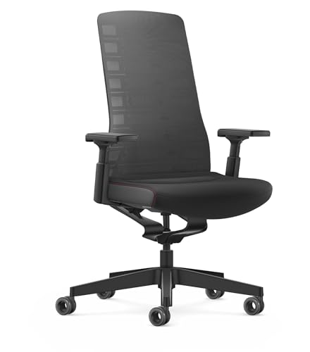 Interstuhl Bürostuhl Pure Active Edition - Der Bürostuhl der Sich Gewicht und Bewegung anpasst - ergonomische Smart-Spring Technologie - Made in Germany (4D-Armlehne, Schwarz | Anthrazit) von Interstuhl