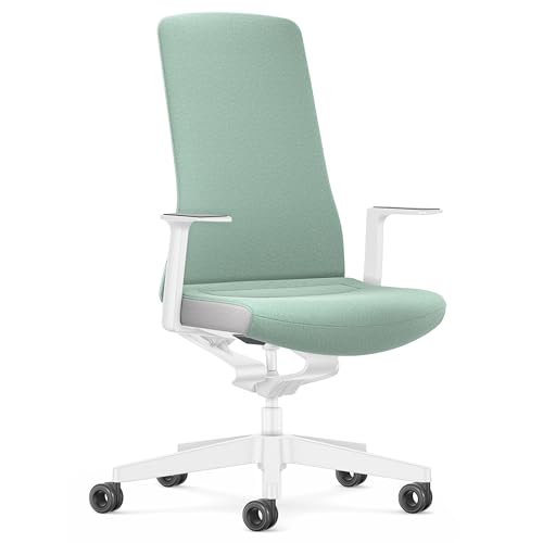 Interstuhl Bürostuhl Pure Interior Edition - Der Schreibtischstuhl der Sich an Gewicht und Bewegung anpasst - ergonomische Smart-Spring Technologie - Made in Germany (1D-Armlehne, Türkis | Weiß) von Interstuhl