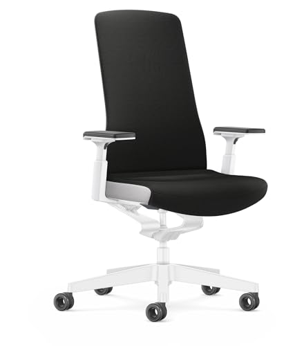 Interstuhl Bürostuhl Pure Interior Edition - Der Schreibtischstuhl der Sich an Gewicht und Bewegung anpasst - ergonomische Smart-Spring Technologie - Made in Germany (4D-Armlehne, Schwarz | Weiß) von Interstuhl