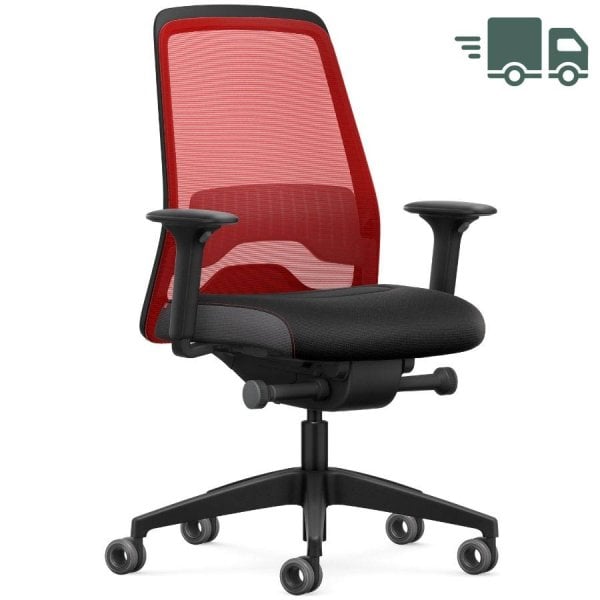 Interstuhl EVERY ACTIVE Edition Bürostuhl mit Netzrücken rot - Sitzfläche Man... von Interstuhl