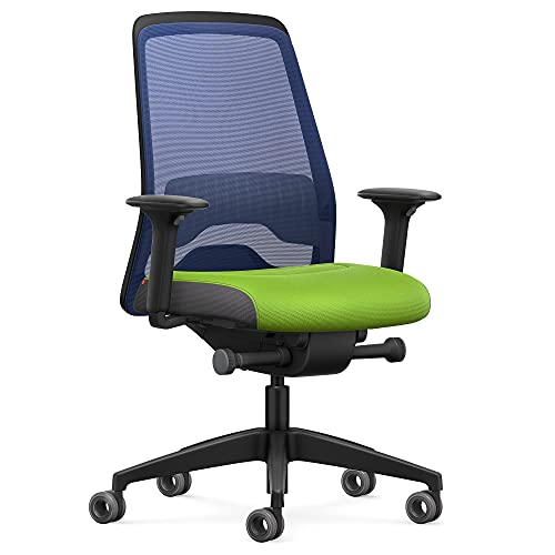 Interstuhl Bürostuhl Every Active Edition – ergonomischer Schreibtisch- und Gaming-Stuhl – Lordosenstütze für gesünderes Sitzen – vereint gesundes und aktives Sitzen (Blau | Grün) von Interstuhl