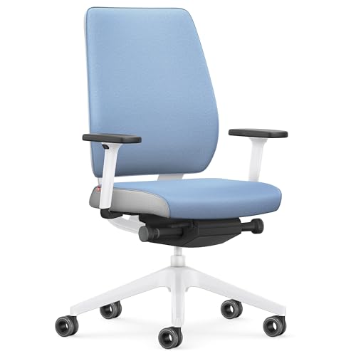 Interstuhl Joyce Interior Edition - ergonomischer Bürostuhl - Schreibtischstuhl mit Synchromechanik - verstellbare Rückenlehne und Lordose - Designer-Rollen (Hellblau | Hellgrau) von Interstuhl