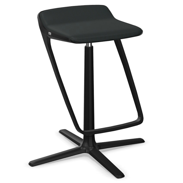 Interstuhl KINETICis5 710K Barhocker mit Fußraste Gestell schwarz Sitz schwarz von Interstuhl