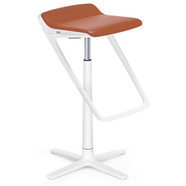 Interstuhl KINETICis5 710K Barhocker mit Fußraste Gestell weiß Sitz ockerbraun Interstuhl KINETICis5 710K Barhocker mit Fußraste Gestell weiß Sitz ockerbraun von Interstuhl