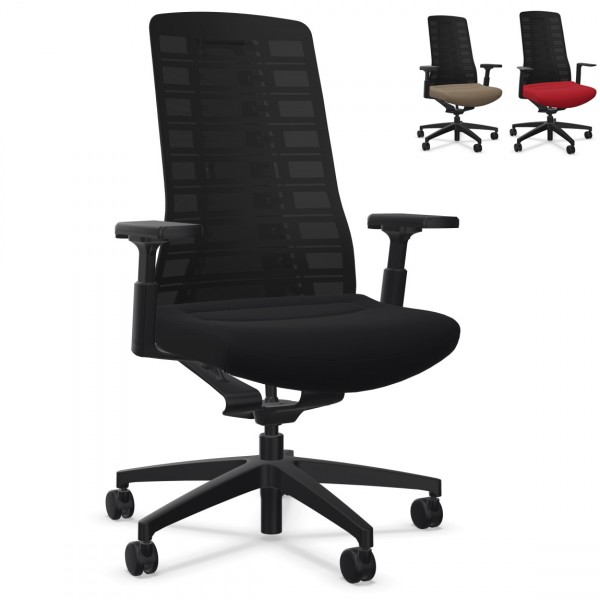 Interstuhl PUREis3 PU213 Bürostuhl schwarz mit Netzrücken schwarz von Interstuhl