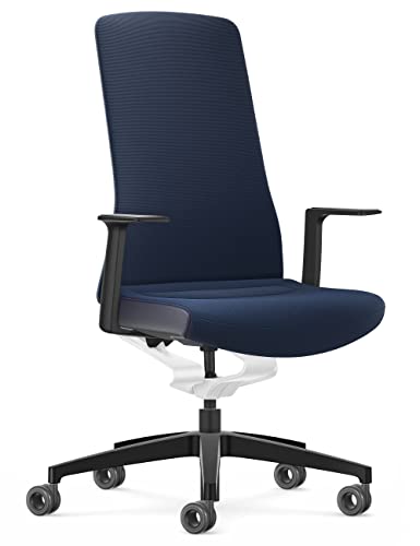 Interstuhl Pure Fashion Edition – Der Bürostuhl der Sich an Gewicht und Bewegung anpasst – ausgestattet mit der nachgewiesen ergonomischen Smart-Spring Technologie (1D-Armlehnen, Blue | Blue) von Interstuhl