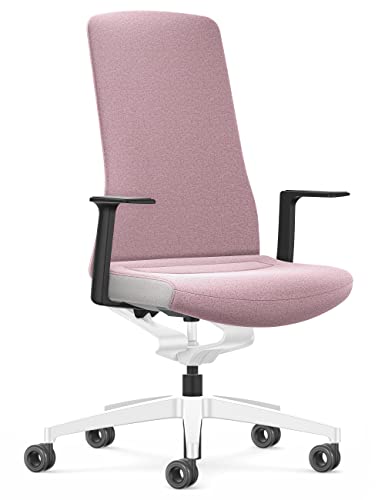Interstuhl Pure Fashion Edition – Der Bürostuhl passt Sich an Gewicht und Bewegung des Nutzers an – ausgestattet mit der nachgewiesen ergonomischen Smart-Spring Technologie (Pink/Grau) von Interstuhl