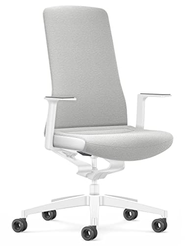 Interstuhl Pure Fashion Edition – Der Bürostuhl der Sich an Gewicht und Bewegung anpasst – ausgestattet mit der nachgewiesen ergonomischen Smart-Spring Technologie (1D-Armlehnen, White | White) von Interstuhl